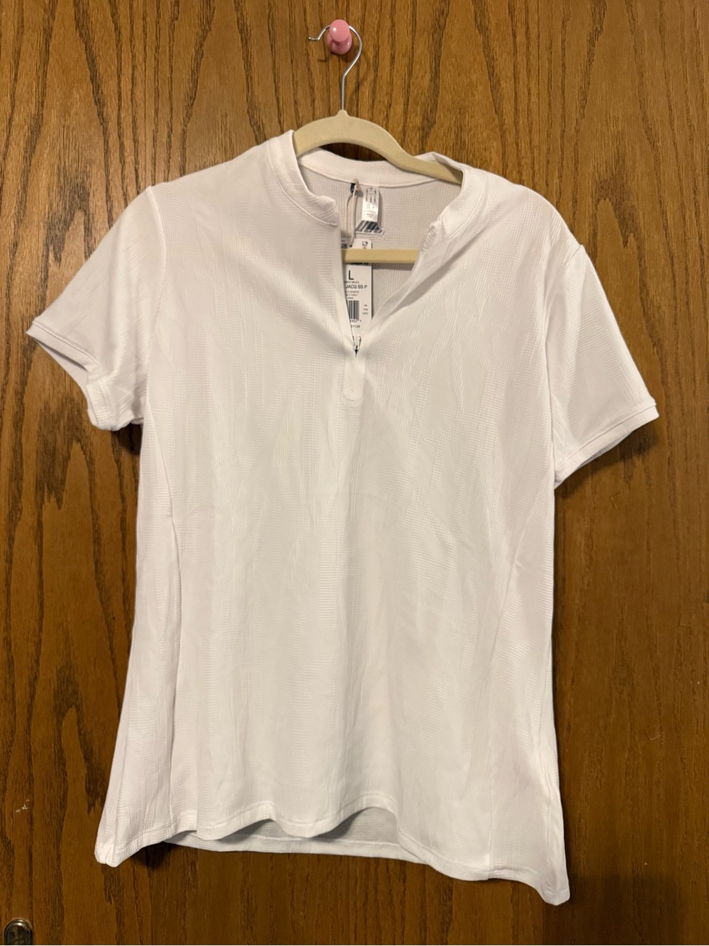 adidas White Short Sleeve Half-Zip Golf Tee